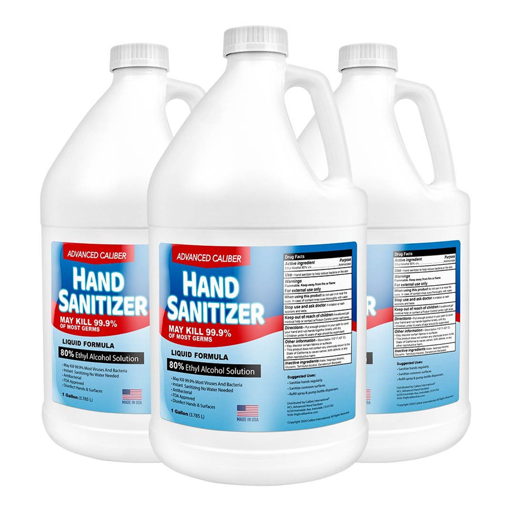 1 Gallon Advanced Caliber Premium Liquid Hand Sanitizer Refill (80% Alcohol)