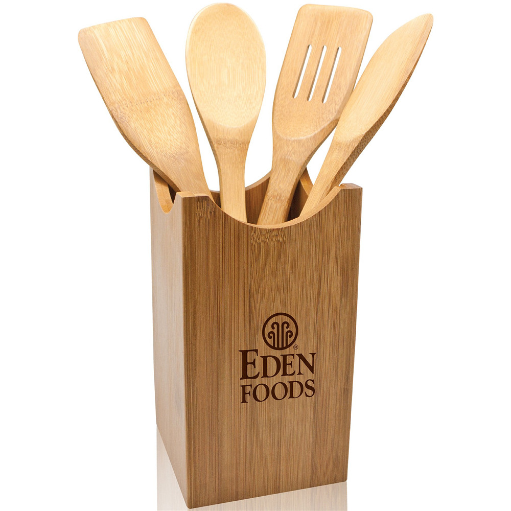 5 Piece Bamboo Utensil Set